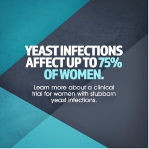 Yeast infections affect up to 75% of women.